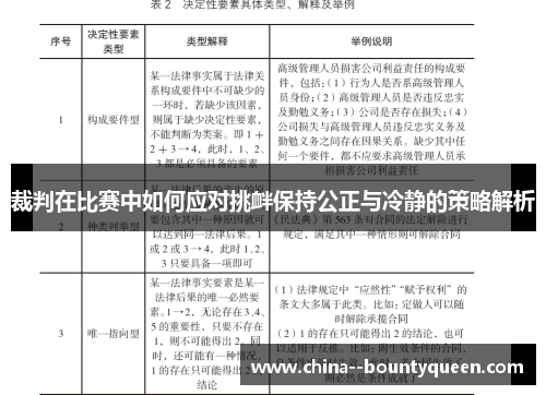 裁判在比赛中如何应对挑衅保持公正与冷静的策略解析
