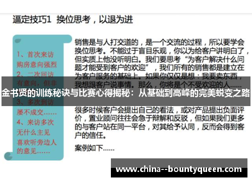 金书贤的训练秘诀与比赛心得揭秘：从基础到高峰的完美蜕变之路